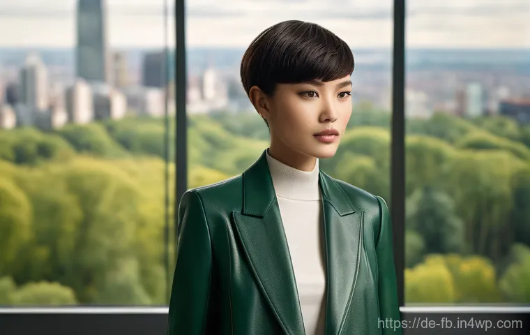 버섯 기반 소재의 비즈니스 모델 - **Prompt 1: Mycelium Leather Fashion Showcase**
    "A stylish young woman, approximately 28 years o...