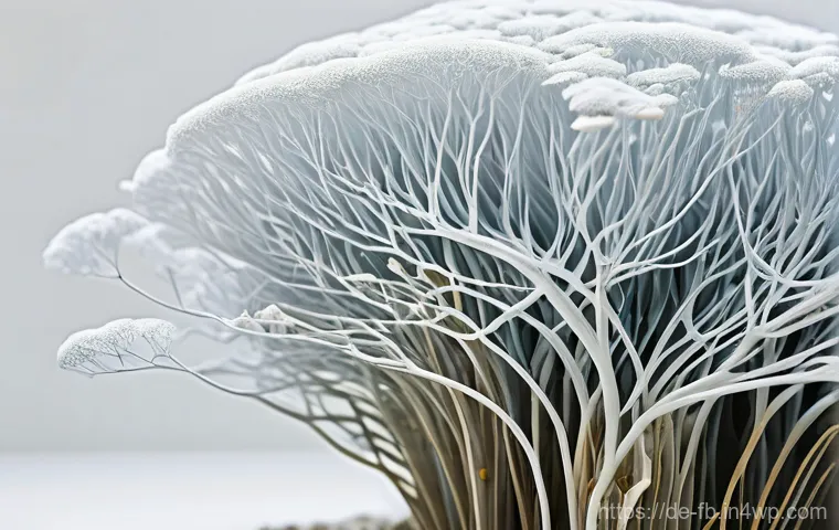 버섯 기반 소재의 생산 및 유통 - **Image Prompt: The Mycelial Architect's Blueprint**
    "A close-up, dynamic shot of intricate whit...