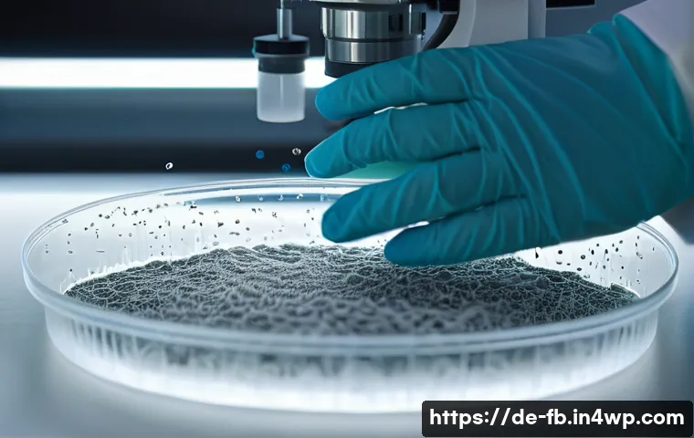 버섯 기반 섬유의 혁신적 접근 - **Prompt for Mycelium Transformation in a Lab Setting:**
    "A macro shot of intricate white myceli...