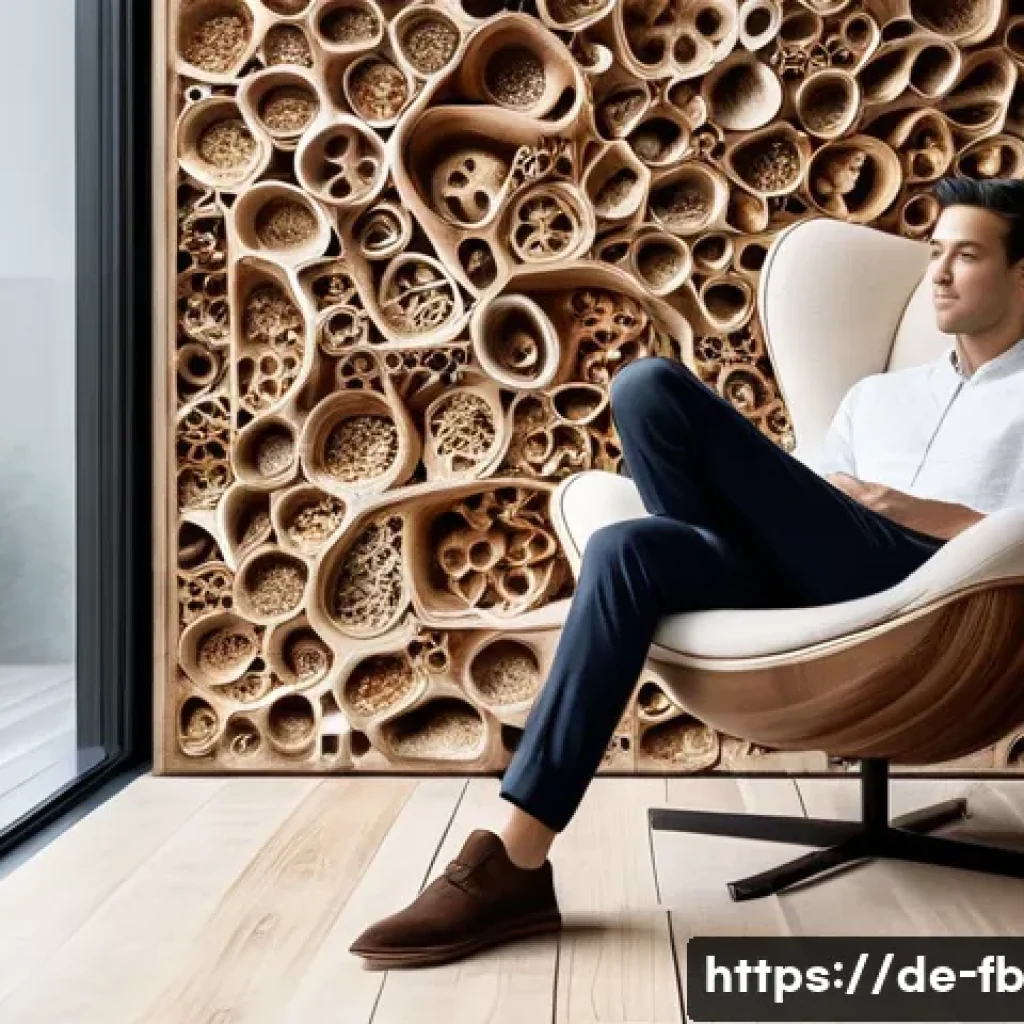 버섯 기반 소재의 사회적 가치 - **Mycelium Integrated Home Interior:**
    An inviting, contemporary living room designed with a str...