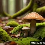 Home 20 버섯 소재의 색상 선택과 디자인 - A serene forest floor scene featuring a variety of mushrooms in soft earth tones—warm browns, beiges...